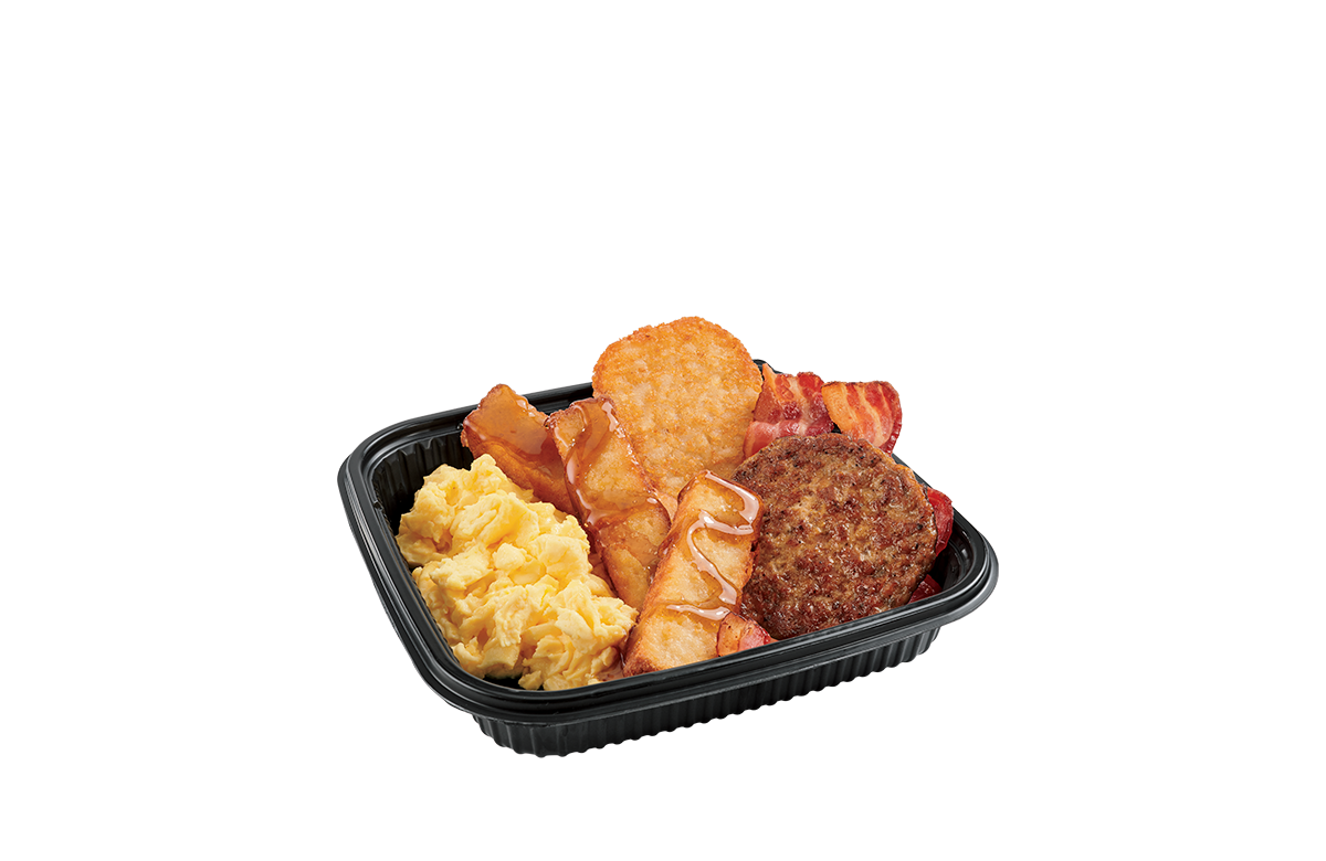 3Pc Classic French Toast Sticks Platter w/ Bacon & Sausage