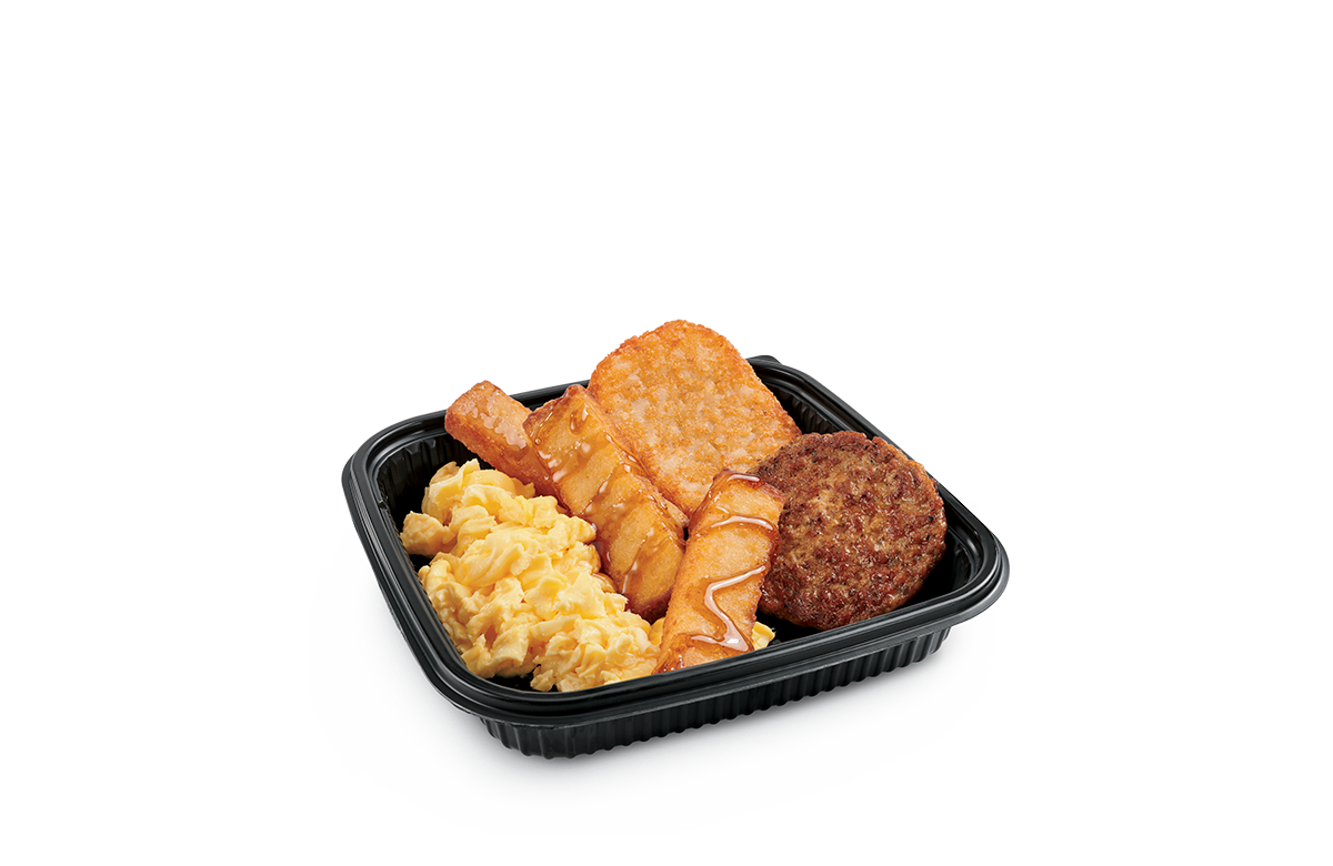 3Pc Classic French Toast Sticks Platter w/ Sausage