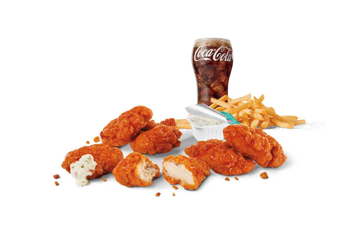 6Pc Buffalo Crispy Boneless Wings Combo